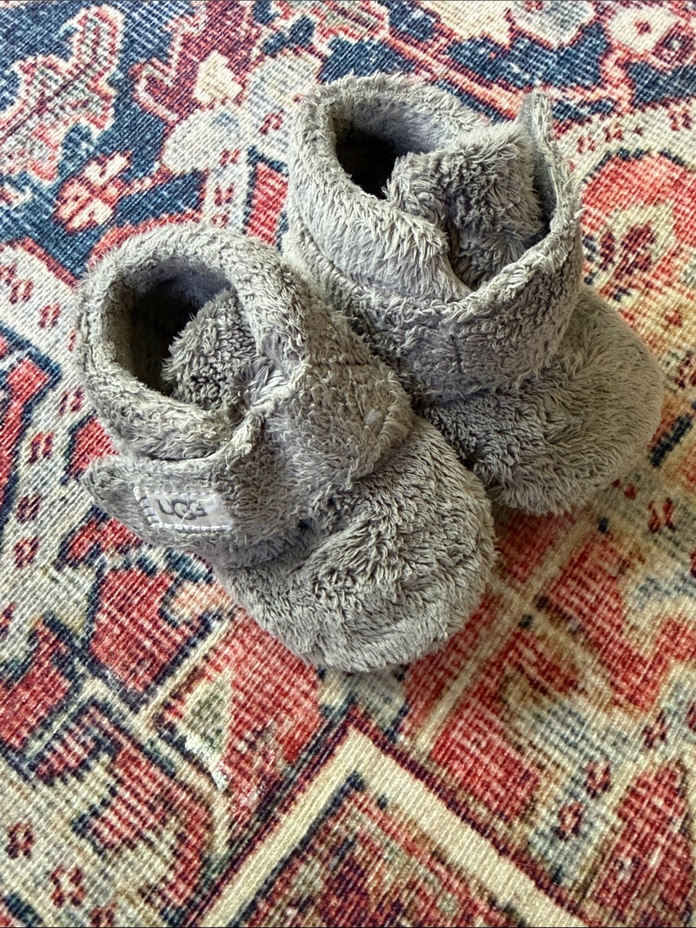 UGG Infant Plush Booties in Light Gray
